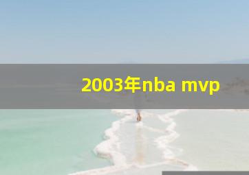 2003年nba mvp